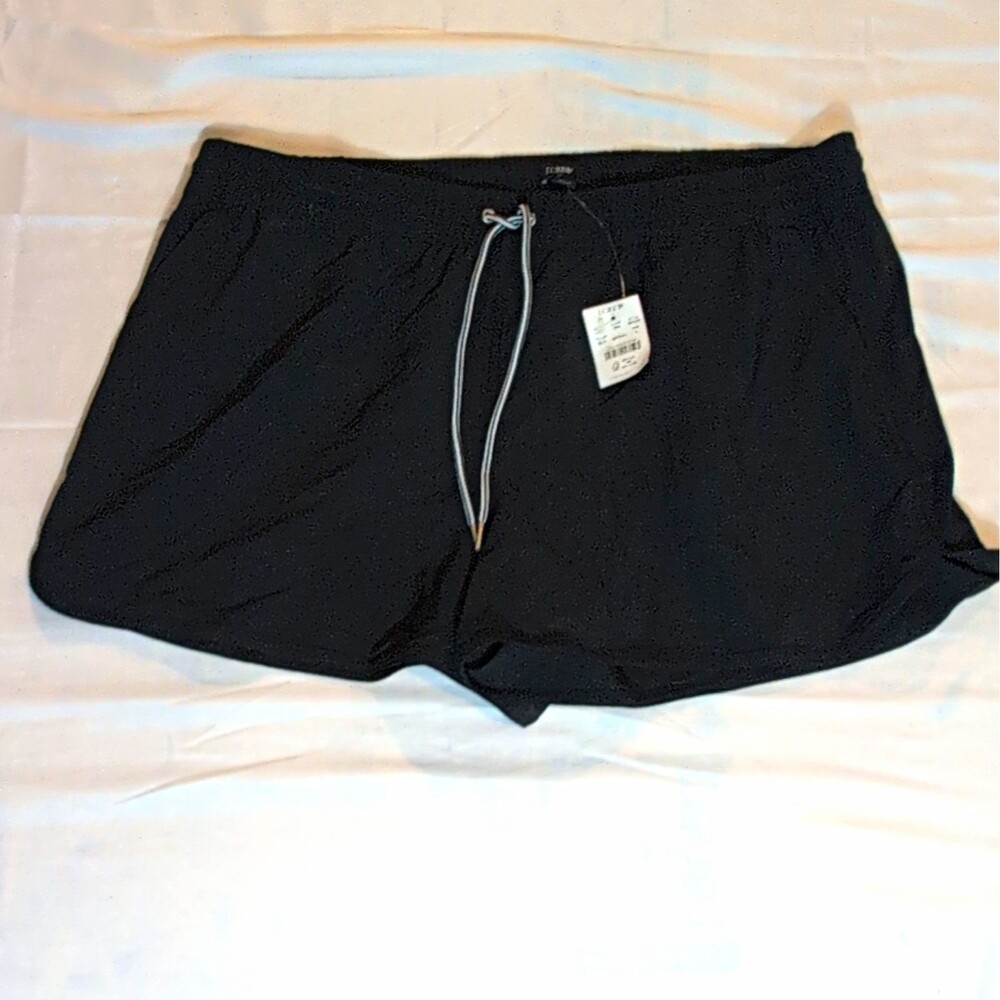 J. Crew Black Pull-On Drawstring Shorts Womens L Relaxed Black